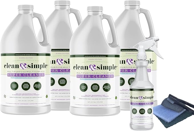 clean & simple™ SUPER CLEANER - Concentrated All-Purpose, Multi-Surface Cleaner, Non-Toxic, Biodegradable