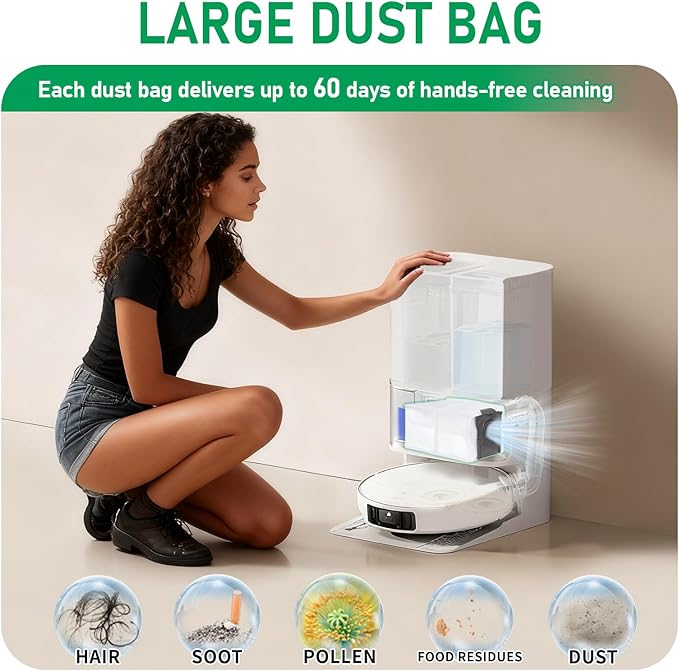Accessories Replacement Parts for Dreame X50 Ultra/ L50 Ultra/ L40s Pro Ultra and Mova V50 Ultra Robot Vacuum Cleaner, 4 Rubber Main Brush,4 Filters,4 Dust Bags,4 Mop Pads,6 Side Brushes