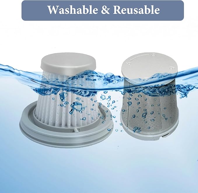 Hepa Filter Replacement, Washable Filters for Fanttik Slim V8 APEX Car Vacuum, for Fanttik V8 Series, for Slim V10 Mate Cleaner, 1 Stainless Steel Pre-filter, 3 Hepa Filters