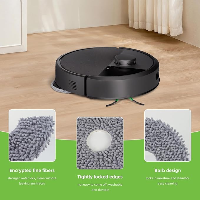 VIEWALL 8 Pack Mop Pad for iRobot Roomba Plus 405 G181/G185 Combo, Plus 505/507 Combo Robot Vacuum Cleaner, Microfiber Washable Mop Cloths Replacement Parts Accessories