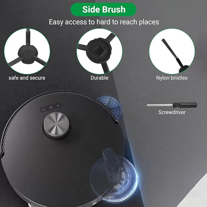 Replacement Kit for Dreame L10s Ultra Gen 2/L10s Pro Ultra Heat/X30 Ultra/D30 Ultra & Mova E30 Ultra, 2 Main Brushes, 4 Filters, 6 Mop Pads & Dust Bags & Scented Tablets & Side Brushes ASIN B0F