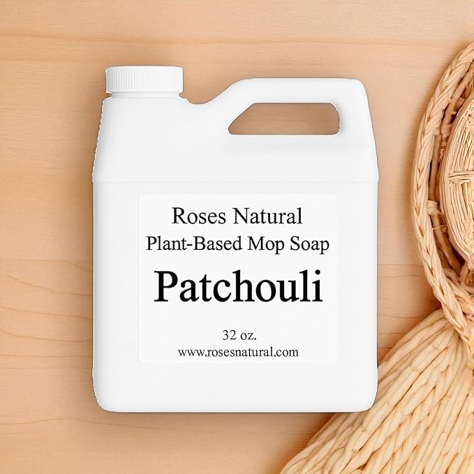 Plant-Based Floor Cleaner Mop Soap – 32 oz | Streak-Free, Highly Scented, Concentrated Mop Solution for Tile, Vinyl, Hardwood & Sealed Floors | Non-Toxic, Eco-Friendly (Patchouli)