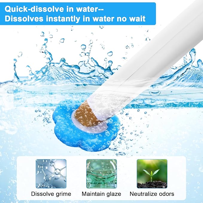 Disposable Toilet Brush with 54 Pcs Refill Heads and Holder– Includes Storage Caddy&Toilet Bowl Wand, Wall-Mount Scrubbing Toilet Brush Bathroom Cleaning Kit (1 Wand & 54 Refills)