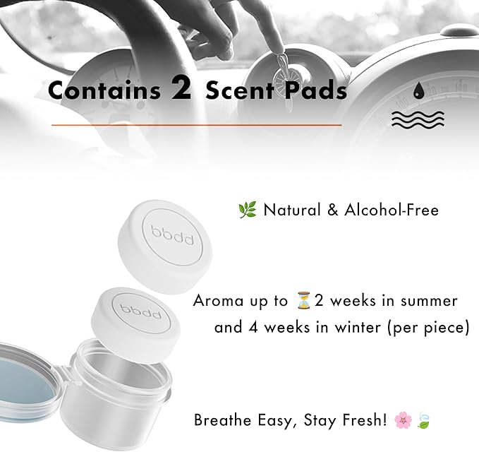 INEBIZ Car Air Freshener Vent Clip, Propeller Aromatherapy Diffuser, with 2 pcs Long Lasting Scent Refill (Grey)