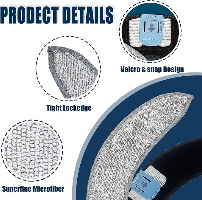 6 Pack Mop Pads Compatible with i-Robot Roomba Combo J7+ J9+ Robot Vacuum Replacement Mopping Pads Accessory Parts