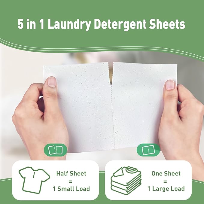 YUCO Laundry Detergent Sheets Rose Bush and Forest Scent Total 40 Loads, Eco Friendly Liquidless Washer Sheets No Plastic Hypoallergenic,For Sink and Washing Machine, Travel Friendly