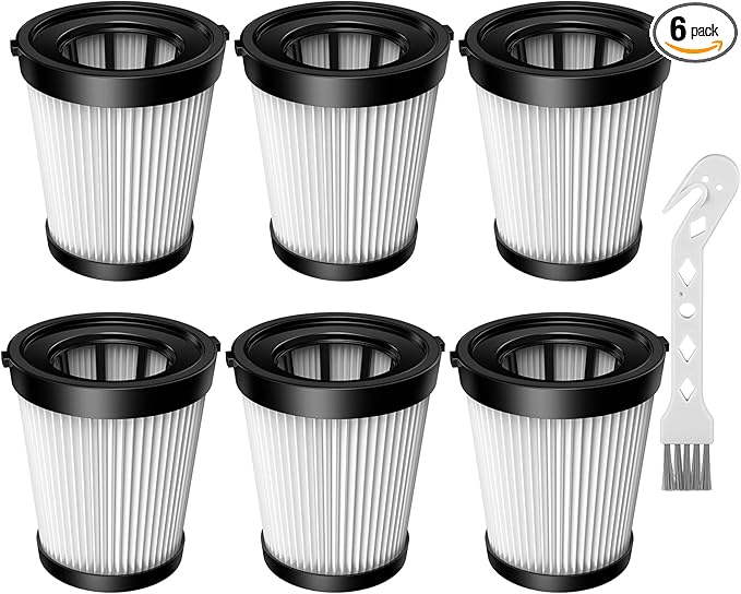 6 Pack FSV001 HEPA Filter Compatible with Fabuletta FSV101, FSV001, Girnoor G160&G165, Afoddon A300, Lubluelu 202, Oraimo OSV-102/225A, Besswin W26 Cordless Stick Vacuum Cleaners, Nequare Vacuum S181
