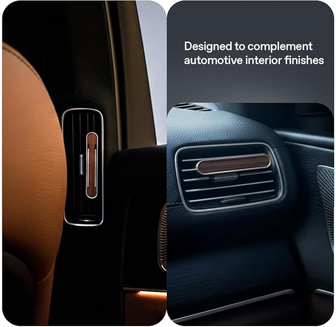 MOOD Car Air Freshener, Premium Wood and Metal Automotive Vent Clip Diffuser, Car Accessory Gift, Gadget, Stocking Stuffer - Graphite Black