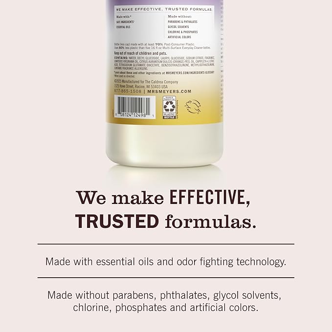 Mrs. MEYER'S CLEAN DAY Multi-Surface Everyday Concentrate, Compassion Flower Scent, 32 Fl Oz Bottle