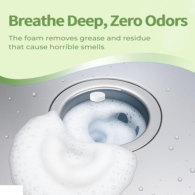 Garbage Disposal Cleaner and Deodorizer Tablets 24 Pack, 1 Year Supply Sink Cleaner, Reduce Odors, Kitchen Drain Maintenance Care