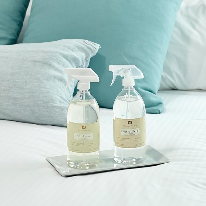 Hillhouse Naturals 1 liter Cashmere linen mist,Aromatherapy Spray for Relaxation and Sleep. With scents of roses, magnolia and sampaguita. Made in the USA