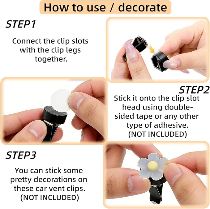100 Pack Car Air Vent Clips, Metal Auto Air Conditioner Outlet Clips with Plastic Slot Head, Freshener Perfume Clips Fragrance Holder, Vent Clip Car Accessories for DIY, Office, Home