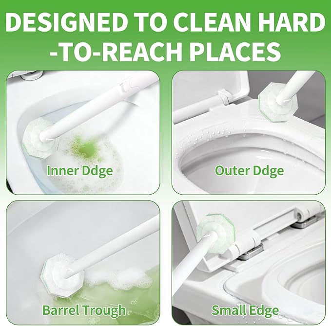80 Count Toilet Wand Refills for Clorox, Disposable Toilet Brush for Clorox ToiletWand Cleaning System, Upgrade Toilet Bowl Cleaner Refill Pads for Closestool Cleaning,No Falling Apart,Rainforest Rush