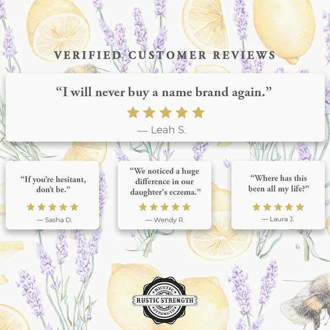 Rustic Strength Linen Spray, Lavender Lemon Scent, Fabric Freshener, 4 fl oz, Natural Essential Oils, Ammonia Free, Phthalate Free