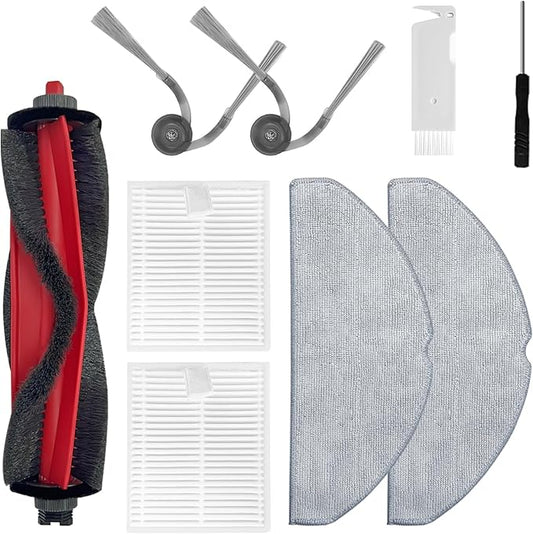 Q7 M5 Replacement Parts for Roborock Q7 M5 / M5+, Q7 L5 / L5+ Robot Vacuum, 1 Main Brush, 2 Side Brushes, 2 HEPA Filters, 2 Mop Pads (9 Pack)