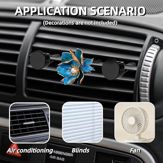 100 Pack Car Air Vent Clips, Metal Auto Air Conditioner Outlet Clips with Plastic Slot Head, Freshener Perfume Clips Fragrance Holder, Vent Clip Car Accessories for DIY, Office, Home