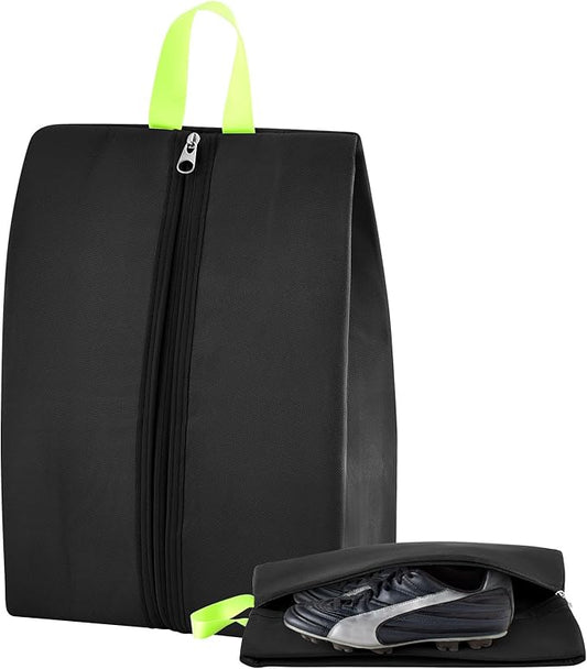 1 Pcs Smell Proof Cleat Bag for Sports, 4 Layer Odor Absorbing Soccer Football Baseball Golf Shoe Bag, Waterproof Mud Resistant Shoe Storage Pouch Fits up to Size 14 (Black)