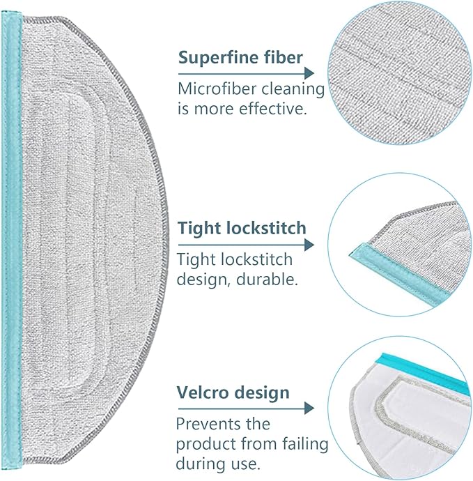 Mop Pad Replacement Part for Yeedi Cube for Yeedi CC Robotic Robot Vacuum Cleaner,6 Pcs Washable and Reusable Soft Microfiber Mop Pads Accessories