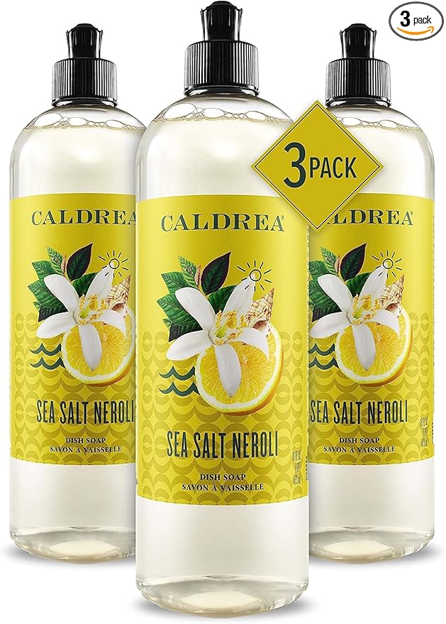 Caldrea Dish Soap, Sea Salt Neroli, 16 oz , 3 Pack