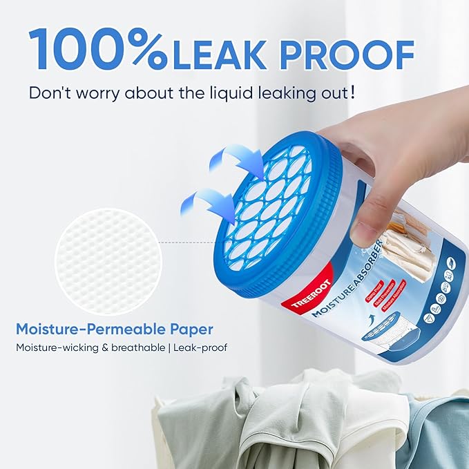 6 Pack 18OZ Refillable Moisture Absorbers, Humidity Absorber Bucket, Moisture Absorbers for Closet, Dehumidifier Bucket for Wardrobes、 Kitchens and Bathrooms, Fragrance Free Humidity Absorber