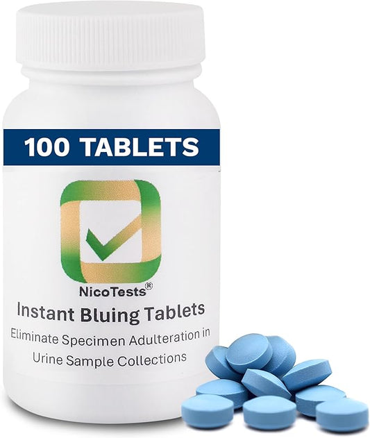 Instant Bluing Tablets Blue Tablet - Dissolves in Toilet Water -Test Adulteration Prevention - 100 Tablets (Pack of 100)