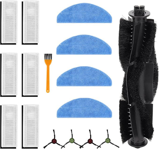 Replacement Parts for Tikom G8000 Max Vacuum: Only for G8000 Max and 2025 Year L8000 Pro Robot Vacuum Accessories Kit，1 Main Brush,4 Side Brushes, 4 Fliter, 4 Mopping Cloth, 1 Small brush（16 Pack）