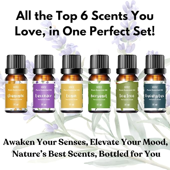 Essential Oils for Laundry, Diffusers, Dryer Balls, Candles, Soaps – 6 Most Used 100% Pure Therapeutic Grade Aromatherapy Oils (6 XL Cat Dryer Balls & Essential Oil Set Bundle)
