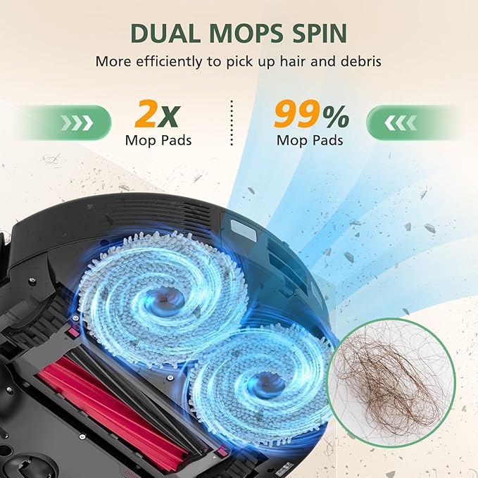 8 Pack Mop Pads for Qrevo QV 35A/ S5V/ Saros 10R/ CurvX/Edge S5A/ QV 35S/ Saros Z70/ Curv S5X/ Qrevo Slim/Qrevo MaxV/Qrevo Edge/Qrevo Curv/Qrevo S/Qrevo Pro/Qrevo Master Mop Cloth Replacement Parts