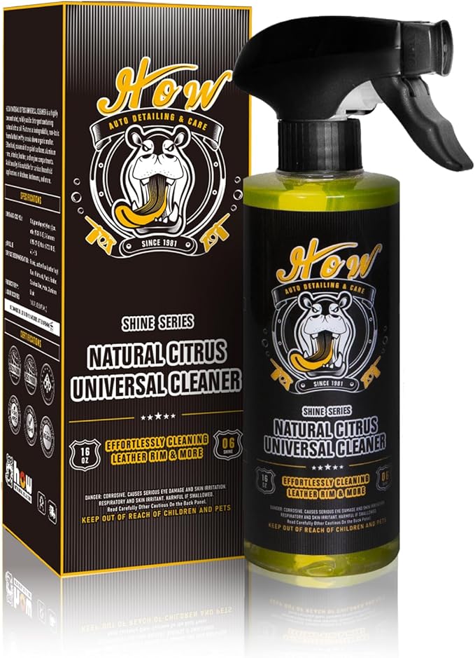 H.O.W AUTO DETAILING & CARE H.O.W 16 oz Natural Citrus Car Interior Cleaner All Purpose Vegan Non-Toxic