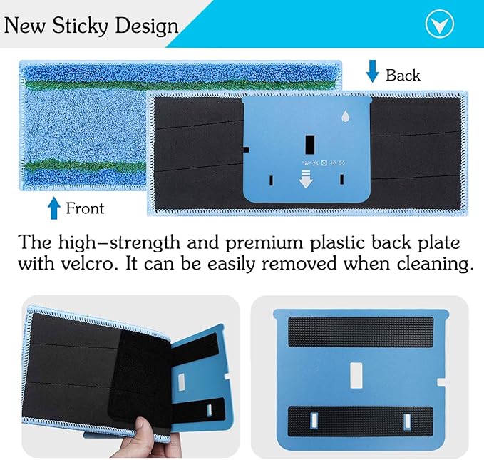 8 Pack Upgraded M6 Wet Mopping Pads for iRobot Braava Jet M6 Series (6110) (6012) (6112) (6113) Ultimate Robot Mops, New Sticky Design, Detachable, Washable and Reusable M6 Pads Accessories Parts