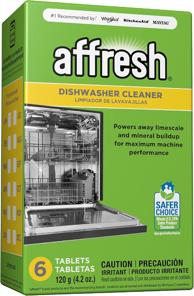 Affresh Dishwasher Cleaner, Helps Remove Limescale and Odor-Causing Residue, 6 Tablets (Pack of 6)