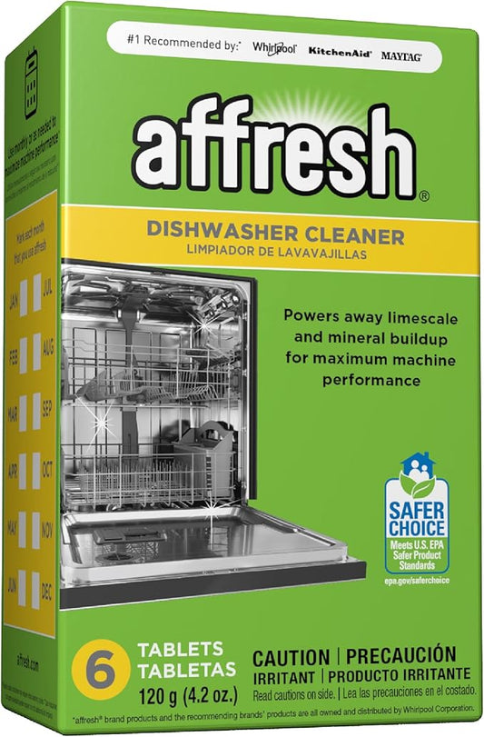 Affresh Dishwasher Cleaner, Helps Remove Limescale and Odor-Causing Residue, 6 Tablets (Pack of 6)