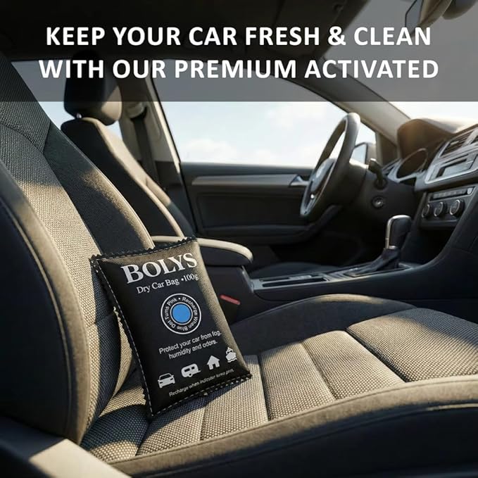 Dry Car Bag Dehumidifier – Pack of 8 (100g Each) | Reusable Silica Gel Moisture Absorber for Car Interior, Closet, RV, Boat & Home | Dehumidifying Bags for Odor & Humidity Control