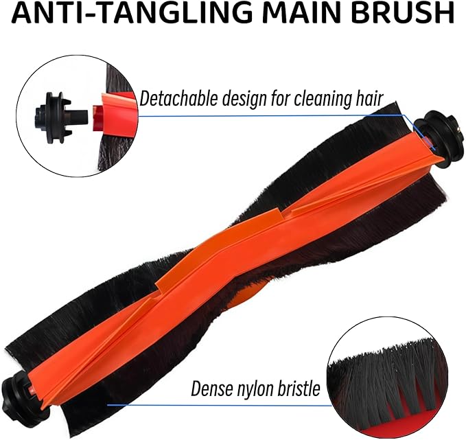 Accessories Kit for Xiaomi S20 Plus / S20+ Robot Vacuum Cleaner, 2 Main Brush, 6 Filters, 6 Side Brushes, 6 Mop Pads, Replacement Parts Spare Repair Attachments