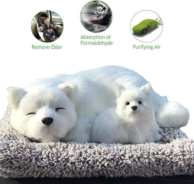 Ergocar Car Air Purifying Bags Cute Animals Odor Eliminator Bamboo Charcoal for Car Decoration & Eliminating Odors (Samoyed-A)