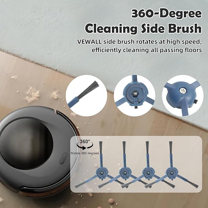 21 Pack Omni C20 Accessories Kit Replacement Compatible with Eufy Omni C20 Robot Vacuum Cleaner, 1 Main Roller Brush,4 Hepa Filters,4 Mop Pads,4 Side Brush,6 Dust Bags,2 Tool