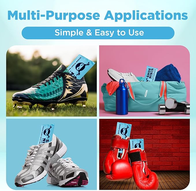Shoe Ninja Shoe Deodorizer - Shoe Odor Elimination with Activated Charcoal, Versatile and Reusable Shoe Smell Remover, Boxing Glove Deodorizer, and Shoe Freshener, Great for Sports - 1 Pack Count of 2