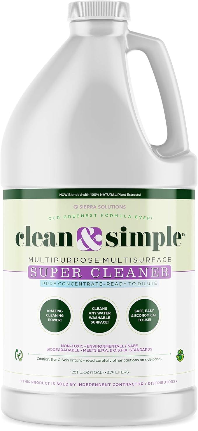 clean & simple™ SUPER CLEANER - Concentrated All-Purpose, Multi-Surface Cleaner, Non-Toxic, Biodegradable