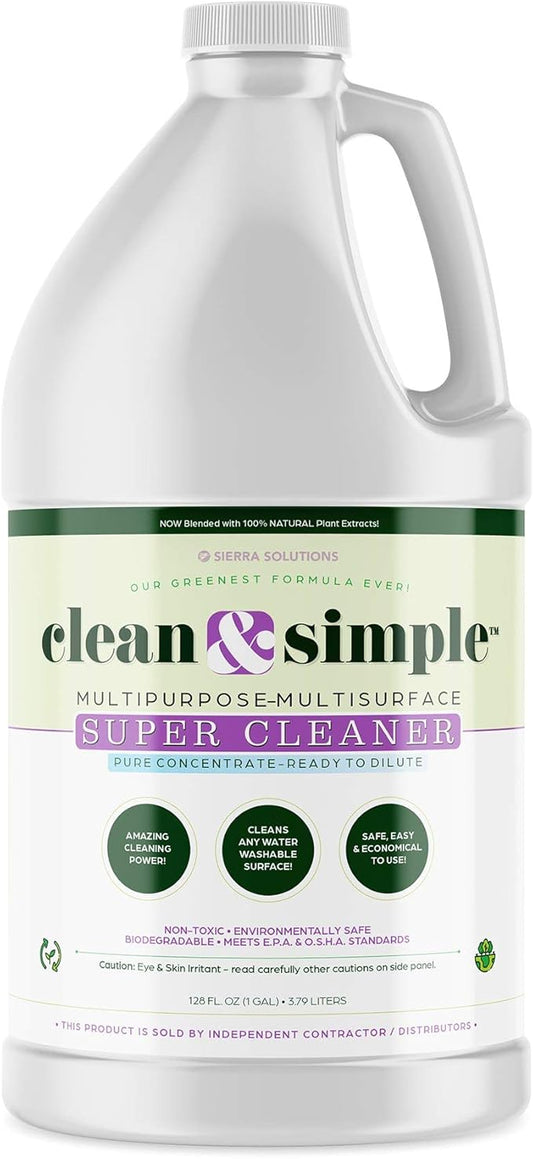 clean & simple™ SUPER CLEANER - Concentrated All-Purpose, Multi-Surface Cleaner, Non-Toxic, Biodegradable