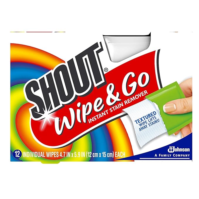 Shout Wipe & Go 12Ct Wipes 4 Pack, Multicolor,12 Count (Pack of 4)