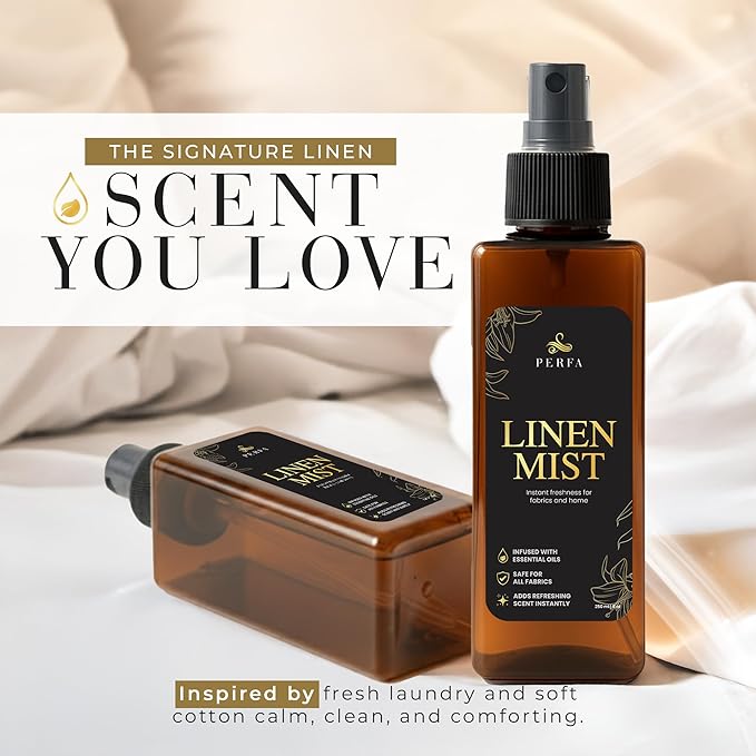 Aromatherapy Linen Spray | Refreshing Linen Spray for Pillows and Sheets | With Odor Neutralizing Formula | Naturally Formulated Fabric Spray for Clothes | Bed Spray for Hotel Use by Perfa