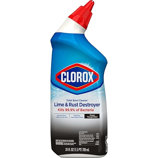 Clorox Toilet Bowl Cleaner Lime & Rust Destroyer 24 Ounces (Package May Vary) (Pack of 2)