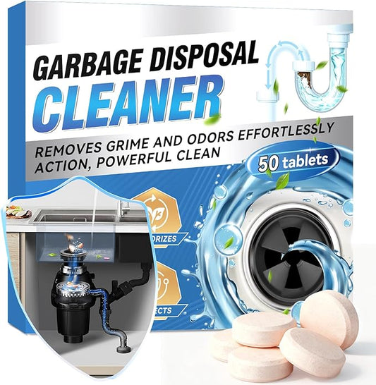 Garbage Disposal Cleaner and Deodorizer 50 Pack, Powerful Garbage Disposal Cleaner Tablets, 1 Year Supply For Kitchen Sink, Drain Clean, Home Cleaning Essentials (50 count)