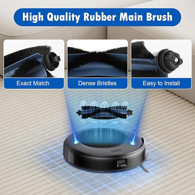 26 Pack Replacement Accessories Compatible with eufy Vacuum Omni C20, 2 Mainbrush 4 Filter 6 Dust Bags 6 Mop Pads 6 Sidebrush 1 Cleaning Brush 1 Screwdriver