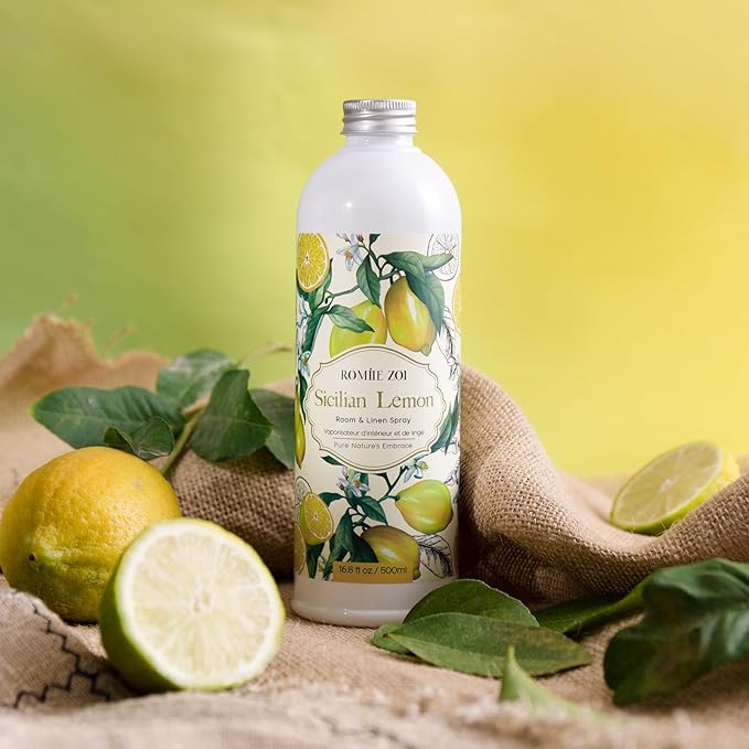 ROMIIE ZOI Lemon Room Spray Refill - 500ml / 16.8 Fl Oz - Invigorating and Zesty Scent for a Fresh, Energizing Home - Concentrated Air Freshener