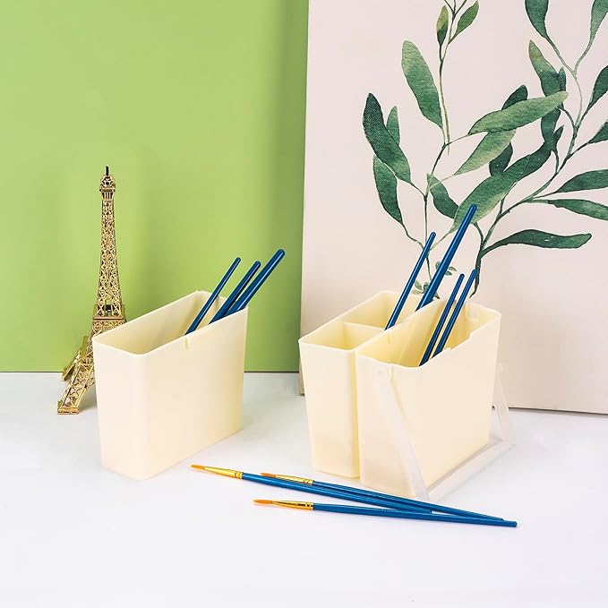 Brush Washing Bucket, Plastic Triple Detachable Pen Cleaner, Watercolor Art Paint Storage, Multifunction Paint Brush Washing Bucket with Handle for Watercolor Outdoor Indoor Painting