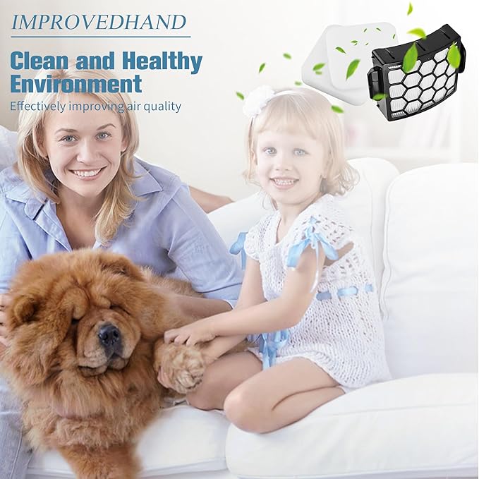 Improvedhand LA502 LA300 Filters Compatible with Shark Rotator Navigator Lift-Away ADV DuoClean PowerFins Upright Vacuum LA300 LA301 LA322 LA502 Replaces Part # XFFK320 & XHF320 hepa filter