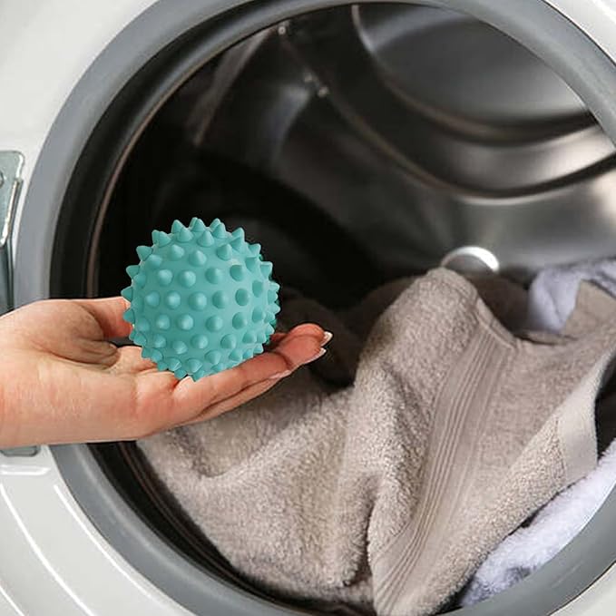 XL Wool Dryer Balls, 8PCS Natural Fabric Softener, Fluff Laundry Wrinkle Release and Saves Drying Time, Reusable (4PCS Plastic Balls and 4PCS Wool Dryer Balls)