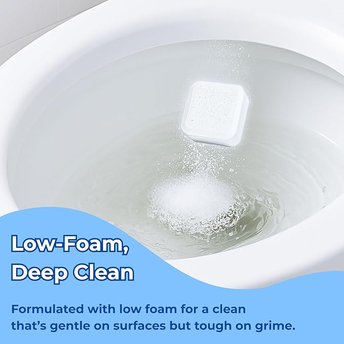 Toilet Bowl Cleaner Bleach Tablets – Deep Cleaning & Deodorize, Effectively Removes Hard Stains (24-Pack Year Supply), Septic-Safe, Bathroom Cleaning Supplies