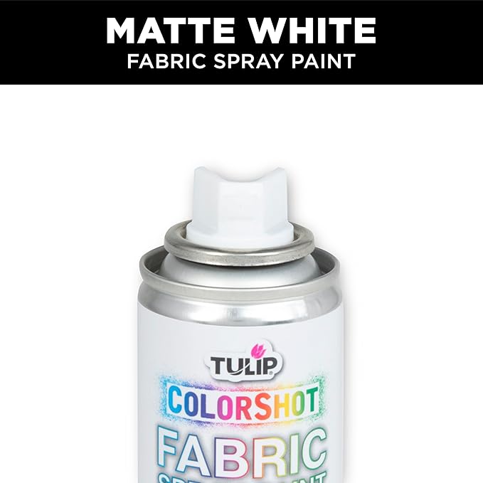 Tulip ColorShot Instant Fabric Spray Paint, Permanent Color Spray-On Fabric Paint, 3oz. White